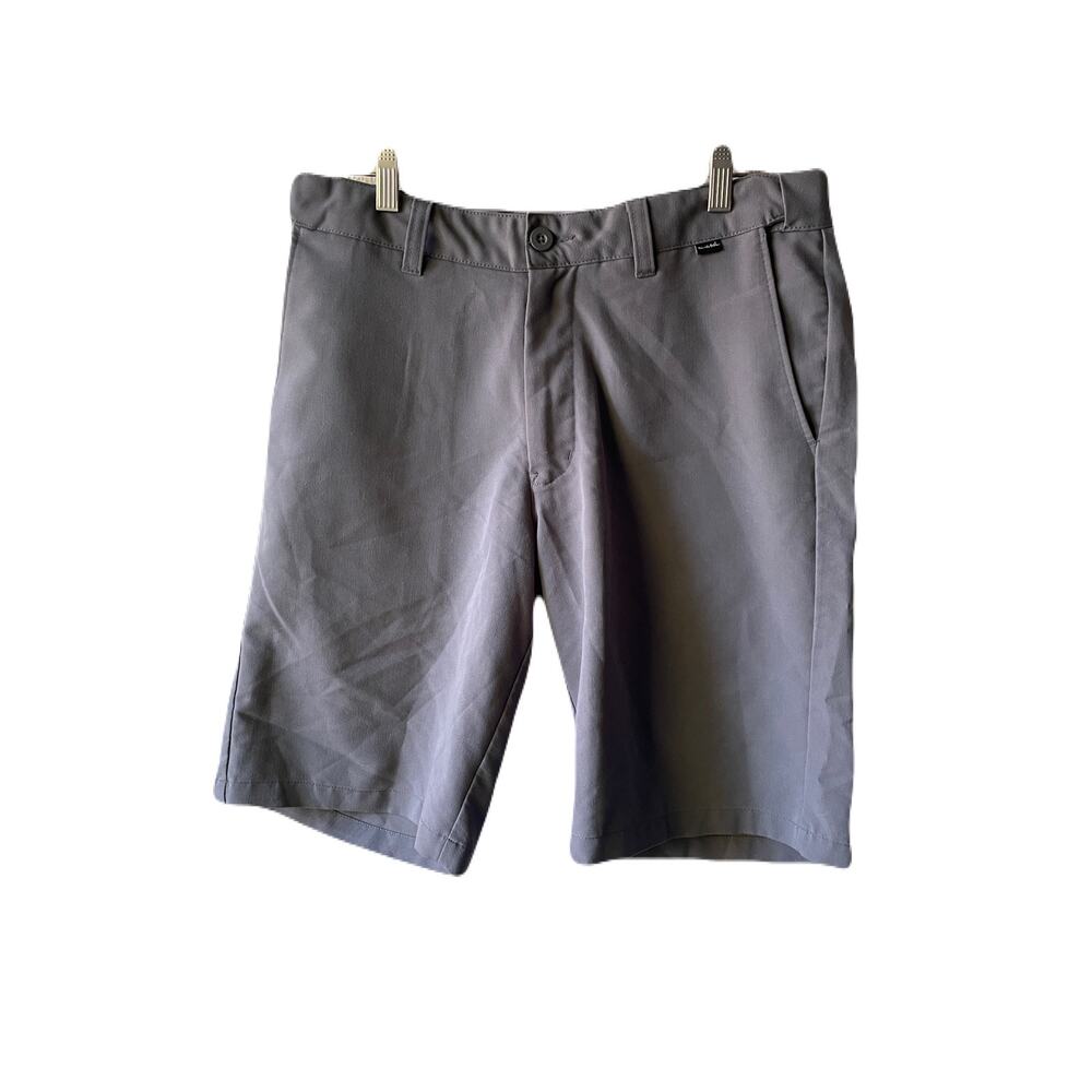 Travis Mathew Gray Chino Shorts Stretch Flat Front Zip Closure Pockets 32